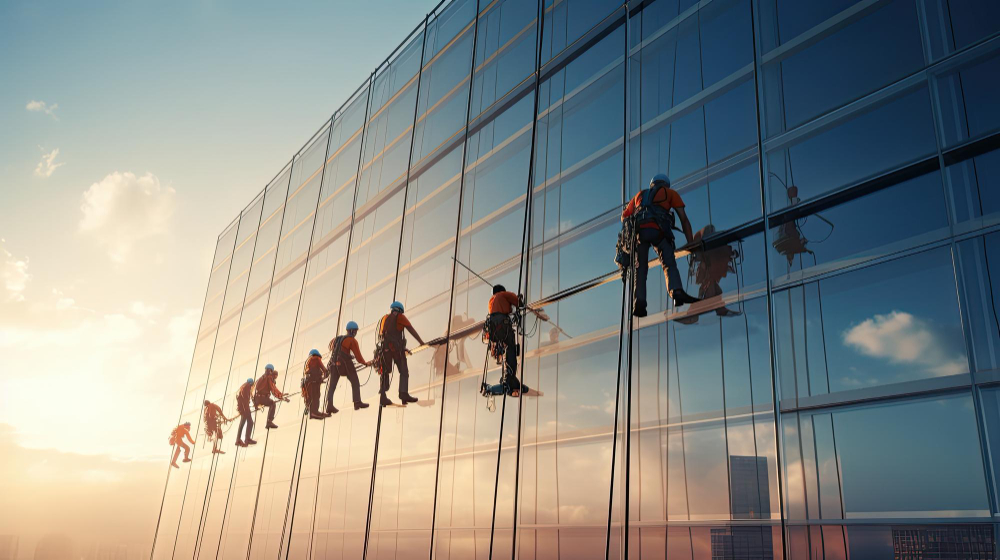 Professional high-rise window cleaning